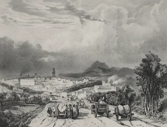Generell utsikt over Riom, Auvergne