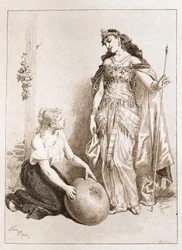 Askepott - i "The fairy tales" av Charles Perrault, illustrasjoner av Adrien Marie