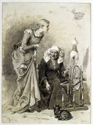 Tornerose - i "Les Contes de Fées"" av Charles Perrault, illustrasjoner av Adrien Marie