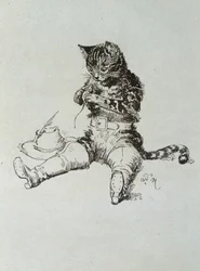 Puss in Boots - i "Les Contes de Fées"" av Charles Perrault, illustrasjoner av Adrien Marie