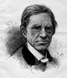 Portrett av Emile Littre (1801-1881), fransk filolog, lege og politiker. Gravering av Adrien Marie I "" The Illustrous World"" nr. 1263 av 11. juni