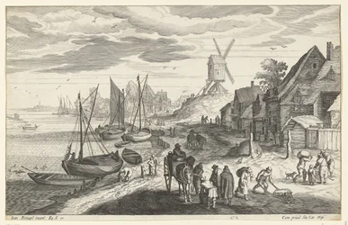 Kystlandskap med vindmølle