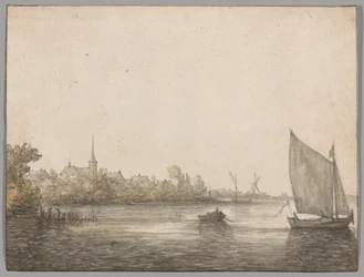 Utsikt over IJsselmonde sett over den nye Maas
