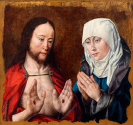 Kristus viser sin mor spikersårene i hendene, ca. 1490.