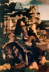 St. Jerome Penitent, kopi, av Albert Bouts (ca. 1452-1549)