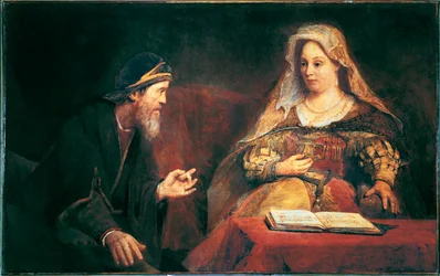Ester og Mordekai (olje på lerret)