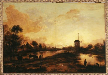 Solnedgang på Yssel, ca. 1645 (olje)