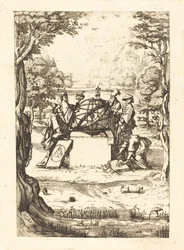 Frontispice for the Sacred Cosmologia (Tittel med astrologer)