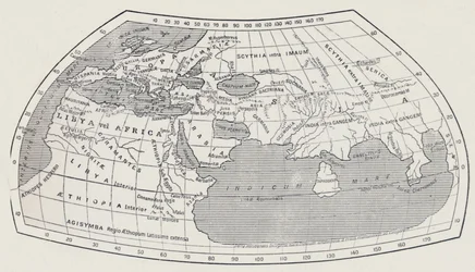 Verdenskart etter Ptolemaios, 1923.