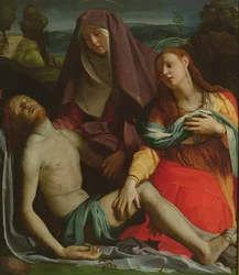 Den døde Kristus mellom Jomfru Maria og Maria Magdalena