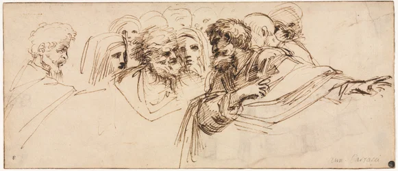 Study of Heads recto, 2. halvår 1500-tallet.