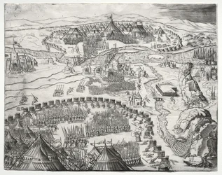 Stillingen og leiren til hærene til Charles V og Soliman II, 1532.