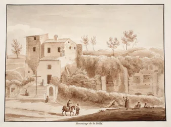 Hermitage of Madonna della Stella, 1833 (etsing med brun vask)