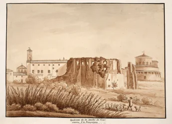 Hippodrome av familien til Constantine, Via Nomentana, 1833 (etsing med brun vask)