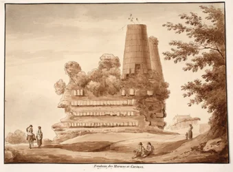 The Tomb of the Horatii og Curiatii, 1833 (etsing med brun vask)