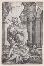 Hercules Strangling the Nemean Lion, datert 1528.