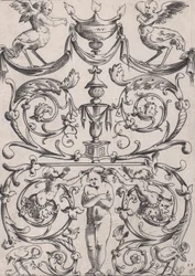Ornamental Panel, ca. 1514-36.    1194026   no       norwegian Successfully Translated  Original: The School of Needlework. A Woman Teaches Young Women. Translat: The School of Needlework. A Woman Teaches Young Women. 1202712 no norwegian Successfully Tran