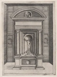 Mirror of Roman Magnificence: Jupiters alter i det eldste tempelet på C..., ca. 1514-36.
