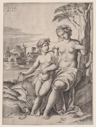 Venus og Eros, datert 1516.