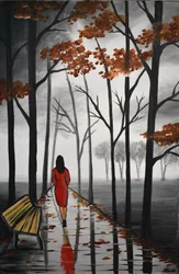 Autumn Path rød kjole