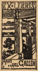 Mary og Axel Galléns exlibris