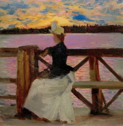 Marie Gallén på Kuhmoniemi-broen