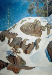 Snødekte steiner ved Kalela