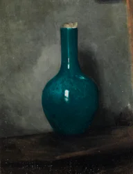 Blå vase på grå bakgrunn, ca. 1885