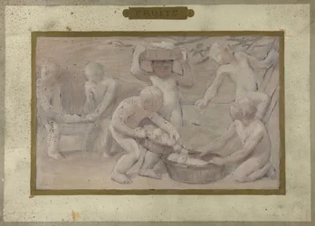 Skisse for Salle des Fêtes på Hôtel de Ville de Paris: Frukt, mellom 1889 og 1895 (olje på papir)