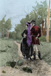 Illustrasjon til romanen «Madame Bovary» av Gustave Flaubert (1821-1880). Illustrasjon av Albert Fourie (1854-1937).