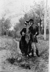 Illustrasjon av romanen "" Madame Bovary"" av Gustave Flaubert (1821-1880). Illustrasjon av Albert Fourie (1854-1937).