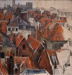 Takene i Gent (uferdig versjon), ca. 1920-22 (olje på lerret)