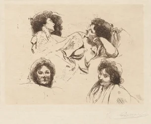 Four Heads of Women: Studie for «The Happy Island»