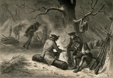 De amerikanske troppene ved Valley Forge, 1877.