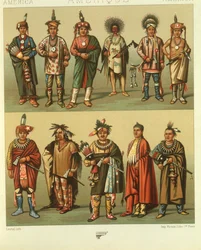 Illustrasjon av nordamerikanske indianere fra Kansas og Nebraska, USA