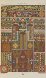 Middelalder, plate 40 fra Polychromatic Ornament: One Hundred Plates in Gold, Silver and Colours, 1873