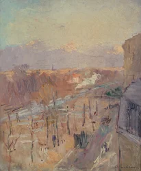 Avenue in Paris after a Storm (olje på lerret)