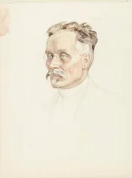 Portrettstudie av professor J. W. Runeberg, ansiktet
