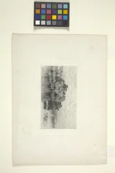 Landskap med innsjø (blekk)