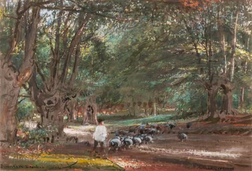 Burnham Beeches (akvarell og kroppsfarge)