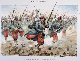 A la bajonett - i "" Album militaire "" av Albert Guillaume (1873-1942), ca. 1900