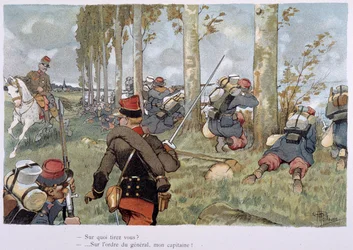Under handlingen i "" Military Album"" av Albert Guillaume (1873-1942), ca. 1900
