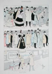 Galleriåpninger, ca. 1900 (farge litho)