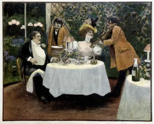 Restaurant, tegning av Guillaume