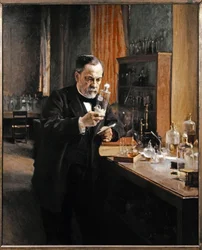 Louis Pasteur i laboratoriet sitt