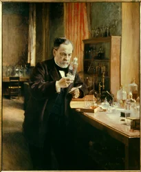Portrett av Louis Pasteur i laboratoriet hans