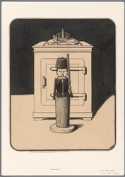 Design for en politisk tegneserie: The wooden sentry