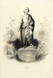 Mozart-monumentet ved Mozartplatz, 1842.
