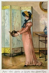 May You Have A Quite Too Happy Time, viktoriansk julekort, utgitt av Hildesheimer und Faulkner, London, ca. 1880