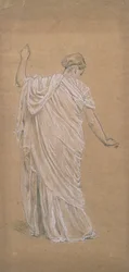 Study for A Garden (kritt på farget papir)